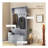 38" 3-In-1 Entryway Hall Tree With Storage Bench, Coat Rack With Four Hooks And Shoe Storage, Gray-1396259646
