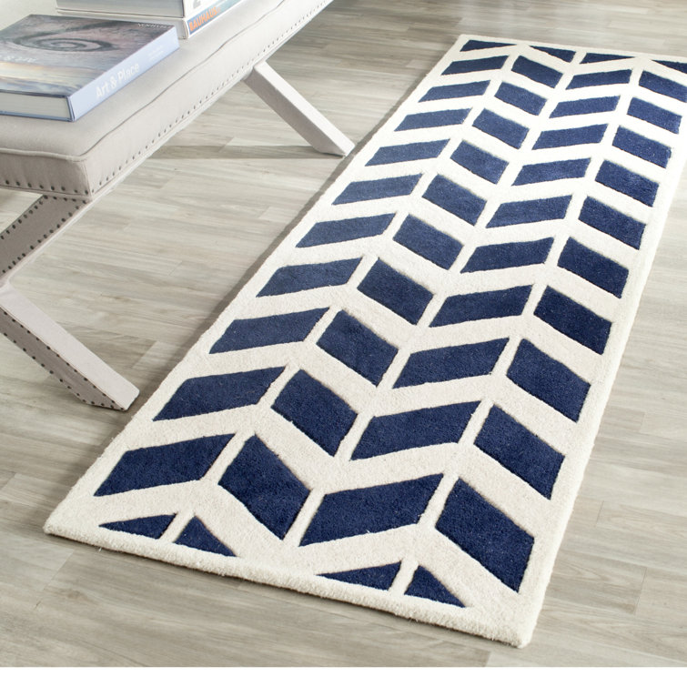 Chevron Wool Hand Woven Area Rug