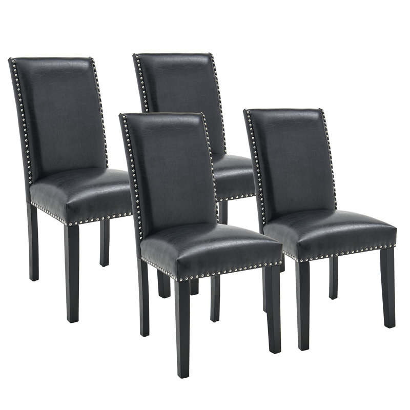 Dianca 36.5cm H Upholstered Upholstered Back Parsons Chair, Black