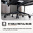 Amaiia Mid-Back Ribbed Upholstered Swivel Genuine Leather Ergonomic Office Desk Chair, Conference Chair-795756785