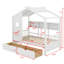 Lit maison avec tiroirs, tablette de rangement-1865102783