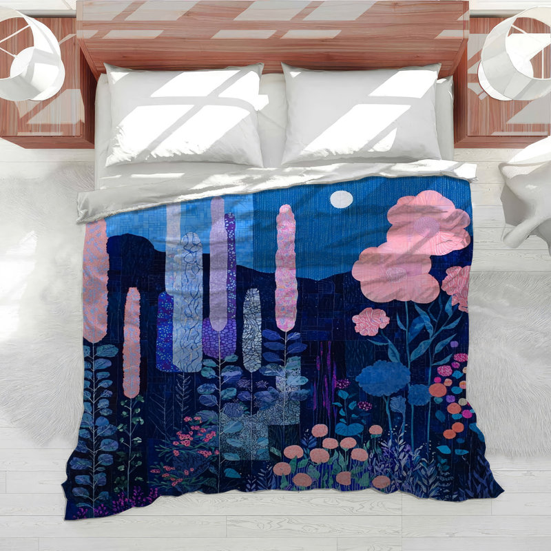 Moonlit Garden Bedding Nature Comforter Japanese, Twin Comforter