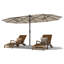 Parasol rectangulaire double face avec manivelle, toile résistante à l'eau et à la décoloration-129885692