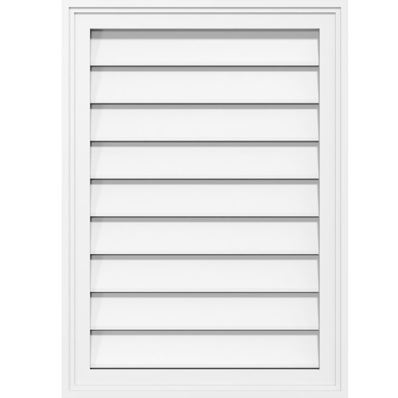 Rectangle Surface Mount Functional Brickmould Frame PVC Gable Vent, 40" H x 40" W