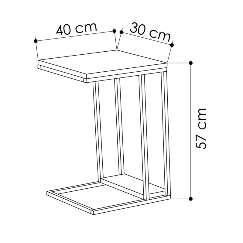 Metal Frame Sofa Laptop Table, White