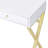 Rectangular White & Gold Finish Vanity Desk With Crystal Handle, Metal Frame, Mirror Jewelry Tray, 2 Drawers Center Glide Featuring Highlights, Form, Removeable Mirror, Storage