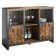 Mera 44'' Wine Bar Cabinet with Glass Holder with Barn Door for Dining Room, Living Room