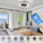 23" Bedroom Fan Light With Remote Control, Dimmable, 8 Blades, Reversible DC Motor, With LED Light