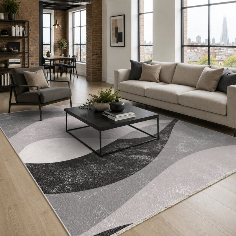Geometric Cotton and Chenille Flatweave Area Rug, 80 x 150 cm