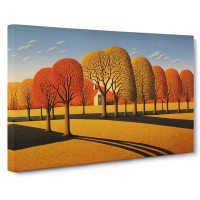 Minimalist Autumn Forest - Wrapped Canvas