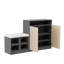 Armoire de rangement pour chaussures avec banc, 2 portes et 3 tablettes réglables à 3 niveaux, banc d'entrée-1292558790