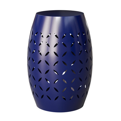 Blue Round Outdoor End Table