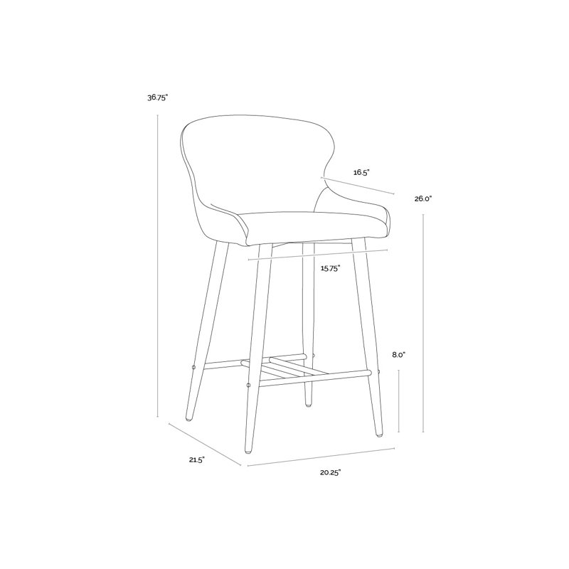EVORA Upholstered Stool with Metal Frame
