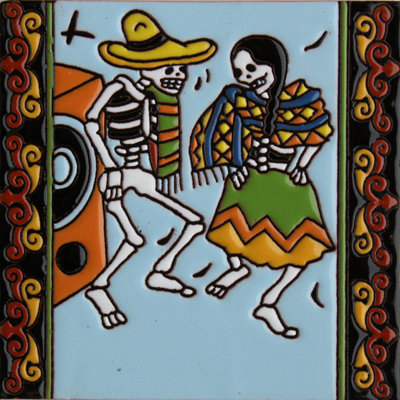 TalaMex The Dancers. Carreau d'argile Day-Of-The-Dead