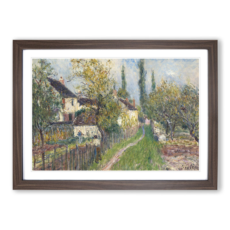 A Pathe at Les Sablons by Alfred Sisley - Picture Frame Painting, 36cm H x 48cm W x 2cm D, Walnut Framed