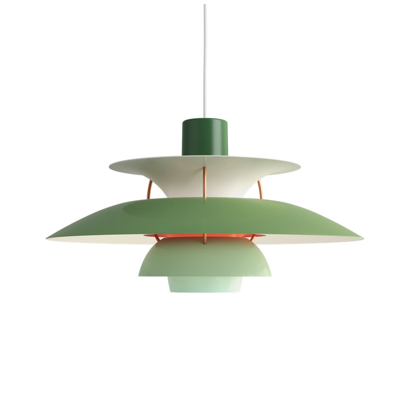 PH 5 1 - Light Pendant, Hues of Green, 10.5" H x 19.5" W x 19.5" D