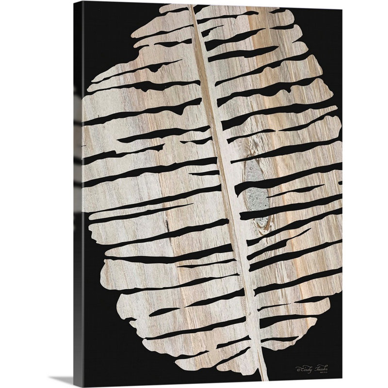 « Palm Frond Wood grain II » par Cindy Jacobs, reproduction d’art sur toile, Toile tendue, H 24 po x l 18 po x 1,25 po