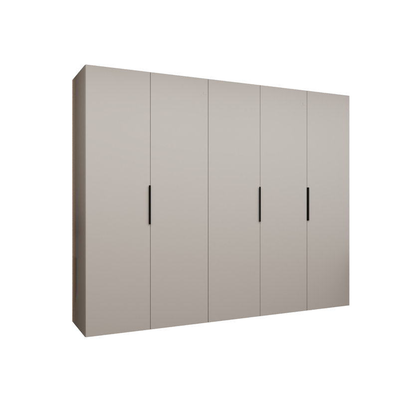 Manufactured Wood Wardrobe, cashmere + handles: black