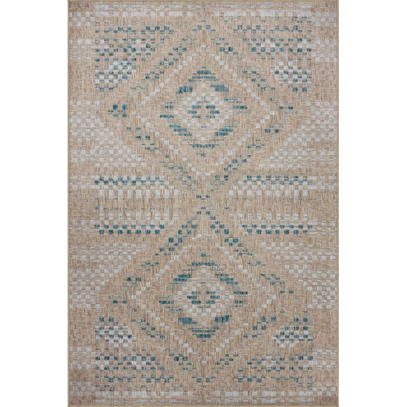 Machine Washable Diamond Patterned Framed Patterned Decorative Woven Base Rug, Runner 2'6" x 9'10"
