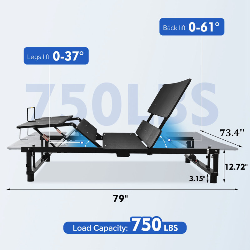 Adjustable Bed Base With Quiet Motor And Zero Gravity Feature For Ultimate Comfort And Customizable Sleep Positions, King