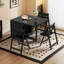 Solid Wood Folding Dining Table with Wheels & Storage, Retro Black 1.3m & 1.5m Long, Mobile Kitchen Table for Small Spaces, Flats, Seats 4-6 Fully Assembled, No Assembly Required（Dining Table1.3mAnd 2 Chair ）
