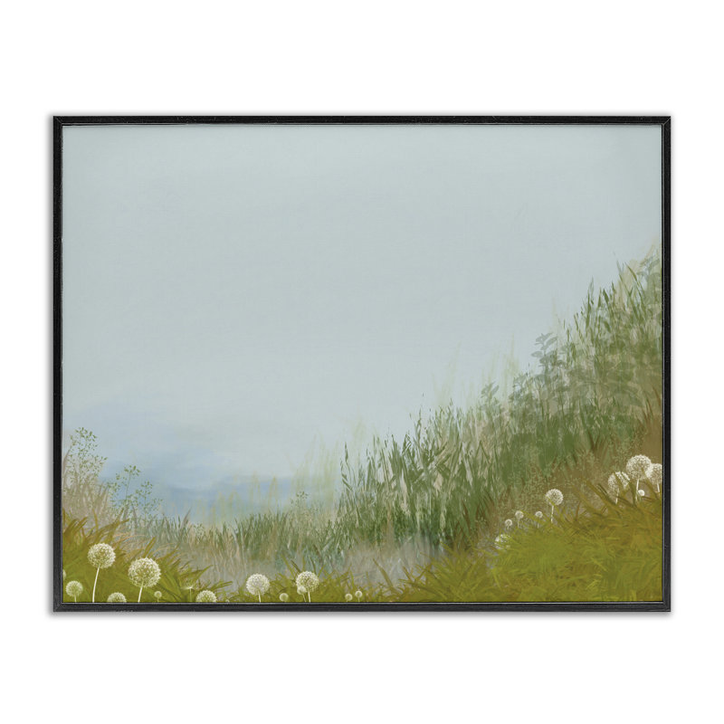 Misty Meadow Hill Framed Giclee, design by Renel Peters, Midnight Black Framed Giclee, 11" H x 14" W