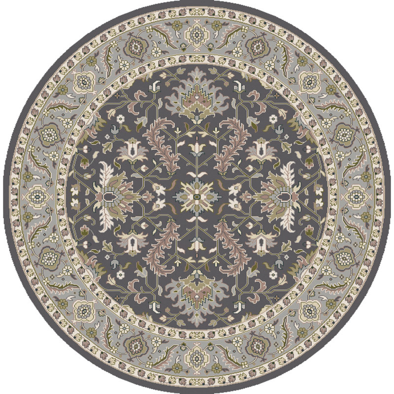Ostrander Wool Oriental Indoor Rug, Round 8'
