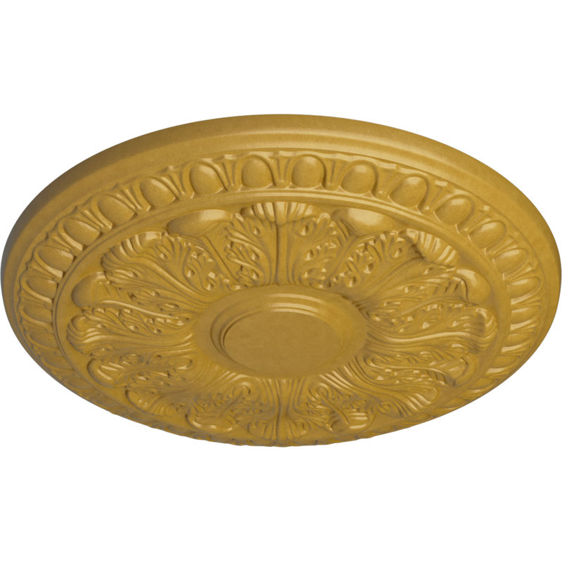 Médaillon de plafond Endurathane Colton, DE 15 3/4 po x P 1 1/2 po (convient aux auvents jusqu'à 4 3/4 po), fini or irisé peint à la main