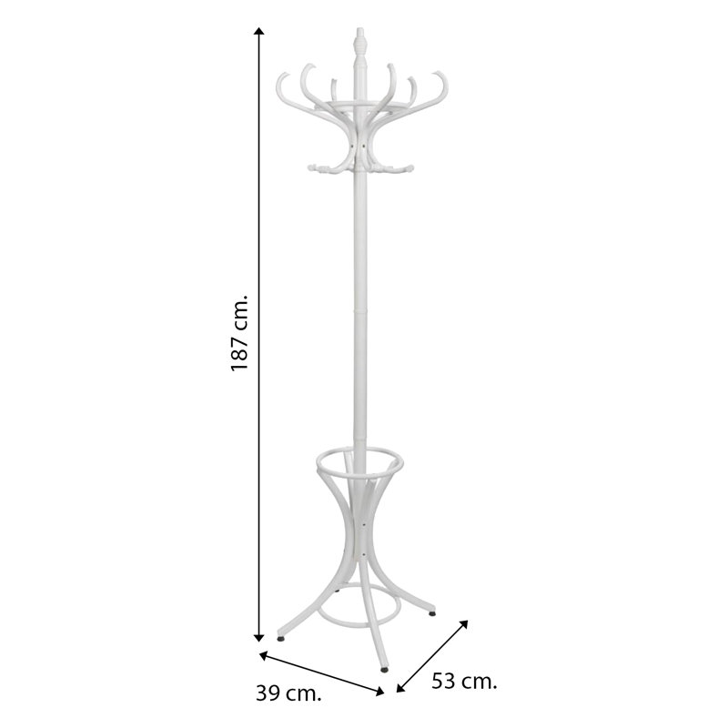 Freestanding 6 - Hook Coat Rack, White