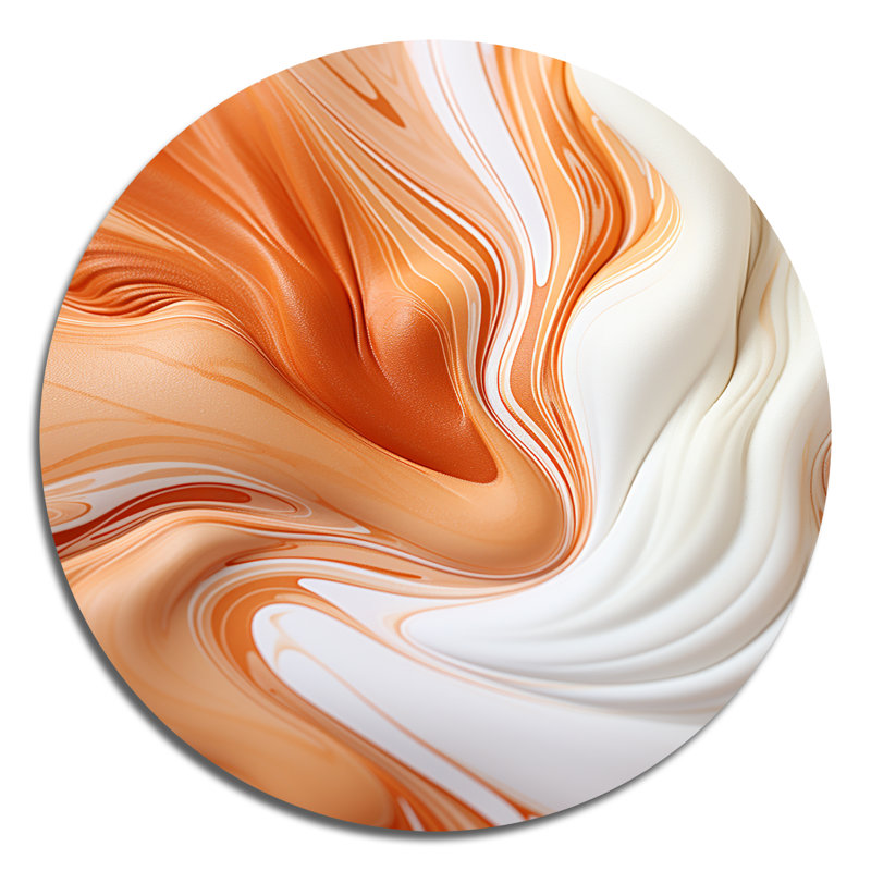 Chuan - Art abstrait rond en métal, H 16 po x l 16 po 