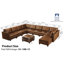 Canapé modulaire modulaire avec rangement, similicuir brun moderne, méridienne réversible, canapé en forme de U pour le salon, imperméable et facile à nettoyer, 10 sièges avec 1 repose-pieds
