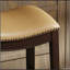31 po Tabouret de bar H en bois avec siège en similicuir gris, 1 pièce-1826524430