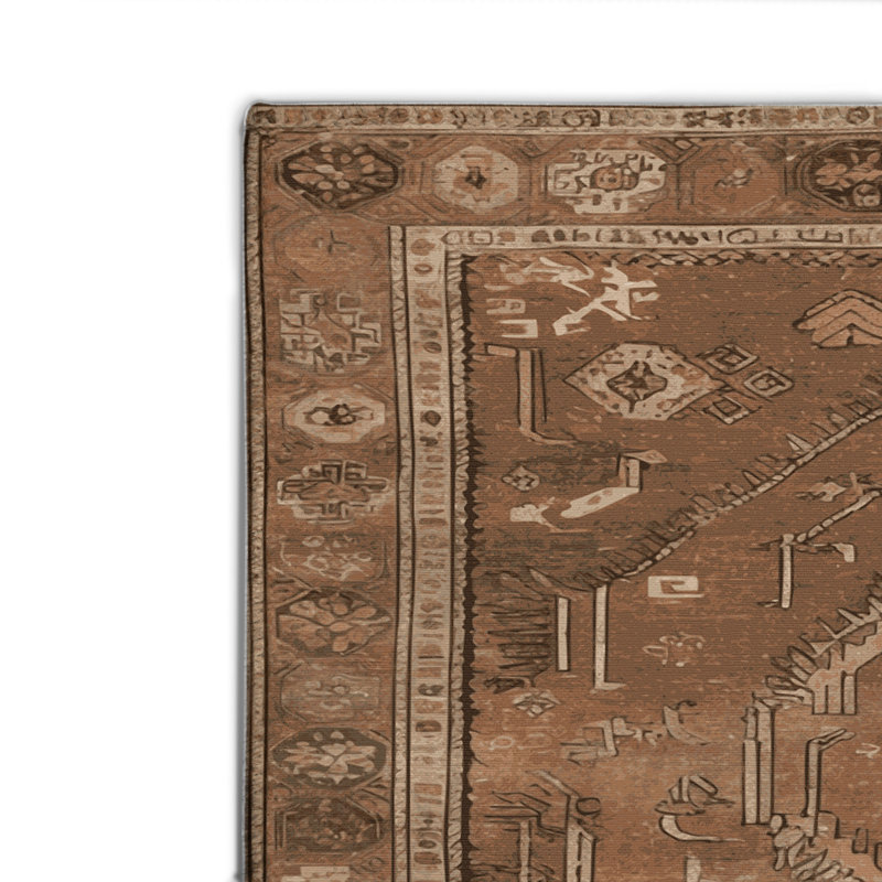 Tapis turc intérieur et extérieur brun, Rectangulaire 2 pi x 3 pi