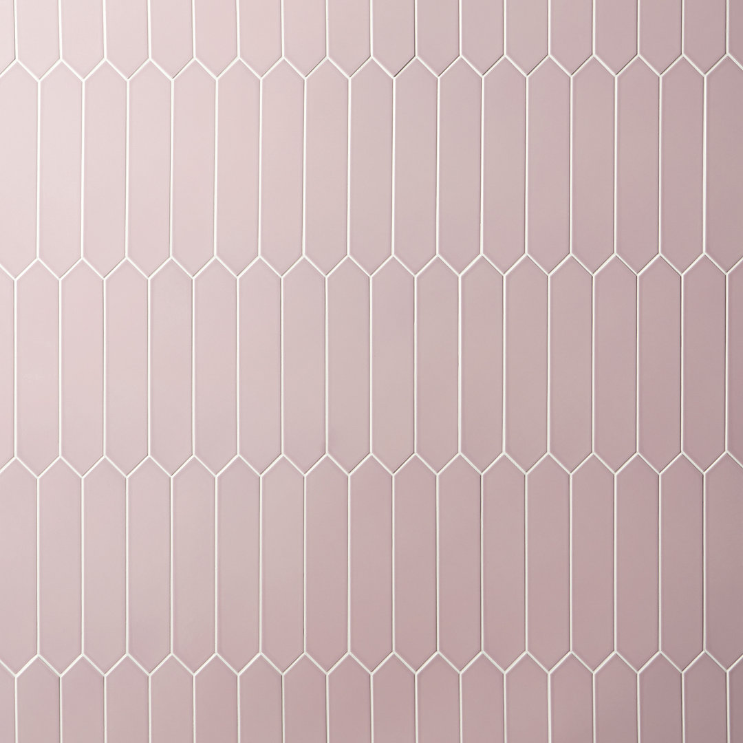 Lois 2.6" x 13" Ceramic Elongated Hexagon Picket Wall Tile (Set of 62) Bond Tile 