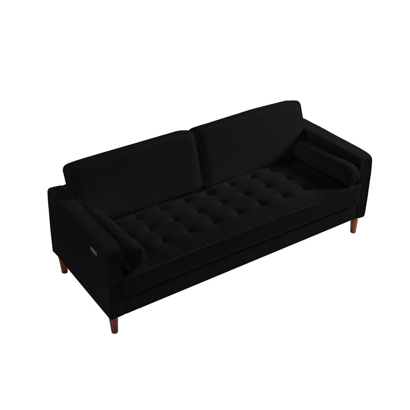 Canapé rembourré 82,5 po Khylee, Noir