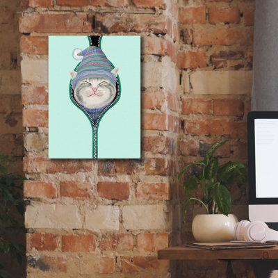Epic Graffiti 'Cat In The Zip' By Tummeow, Canvas " Cat In The Zip " by Tummeow
