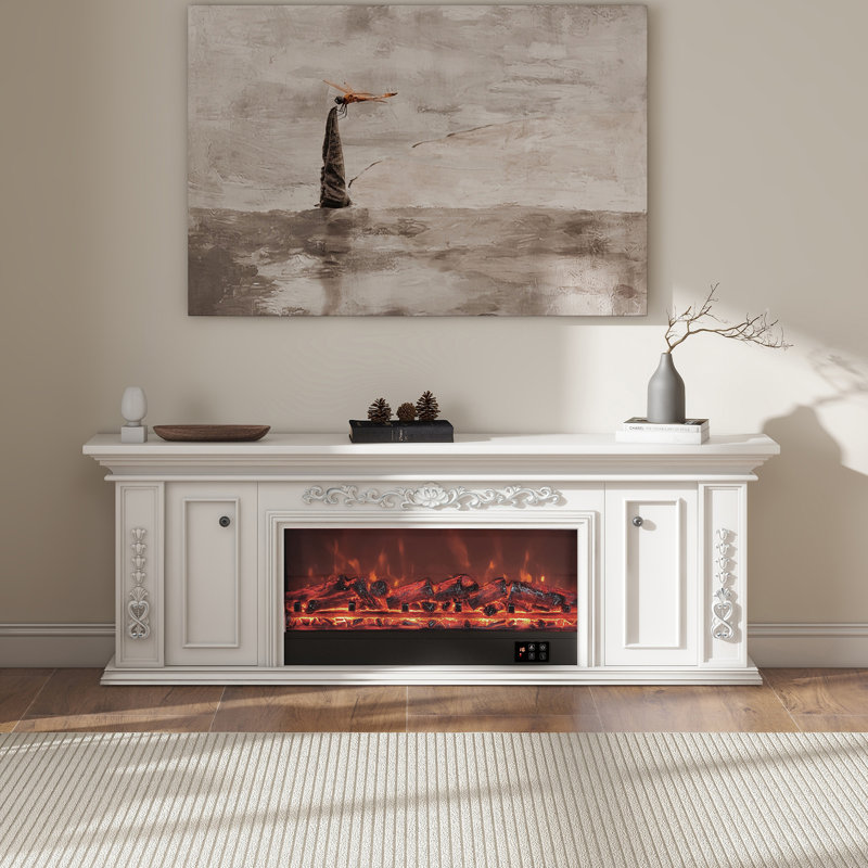  78.74'' Electric Fireplace Tv Stand, Fully Assembled, Without Heating Function