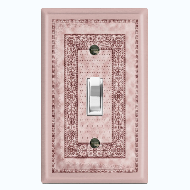 Élégant tapis vert lime à motif de tapis 1 plaque murale, Rose