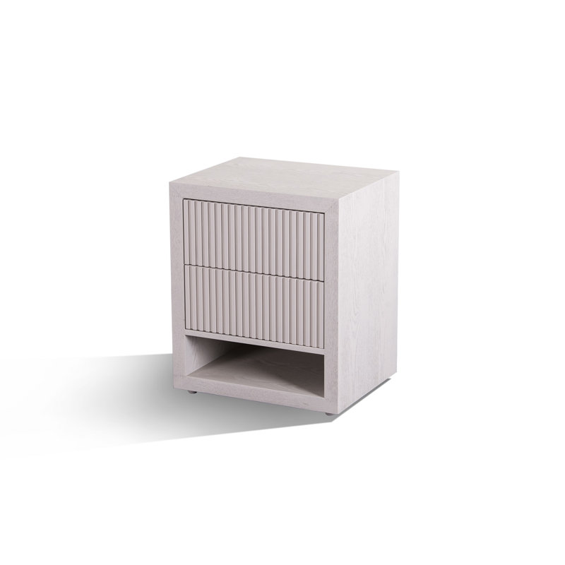 Earvin 50cm W Manufactured Wood Bedside Table, Ceramic Grey
