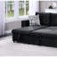 Canapé modulaire contemporain en velours avec méridienne réversible et coussins de siège moelleux-295290023