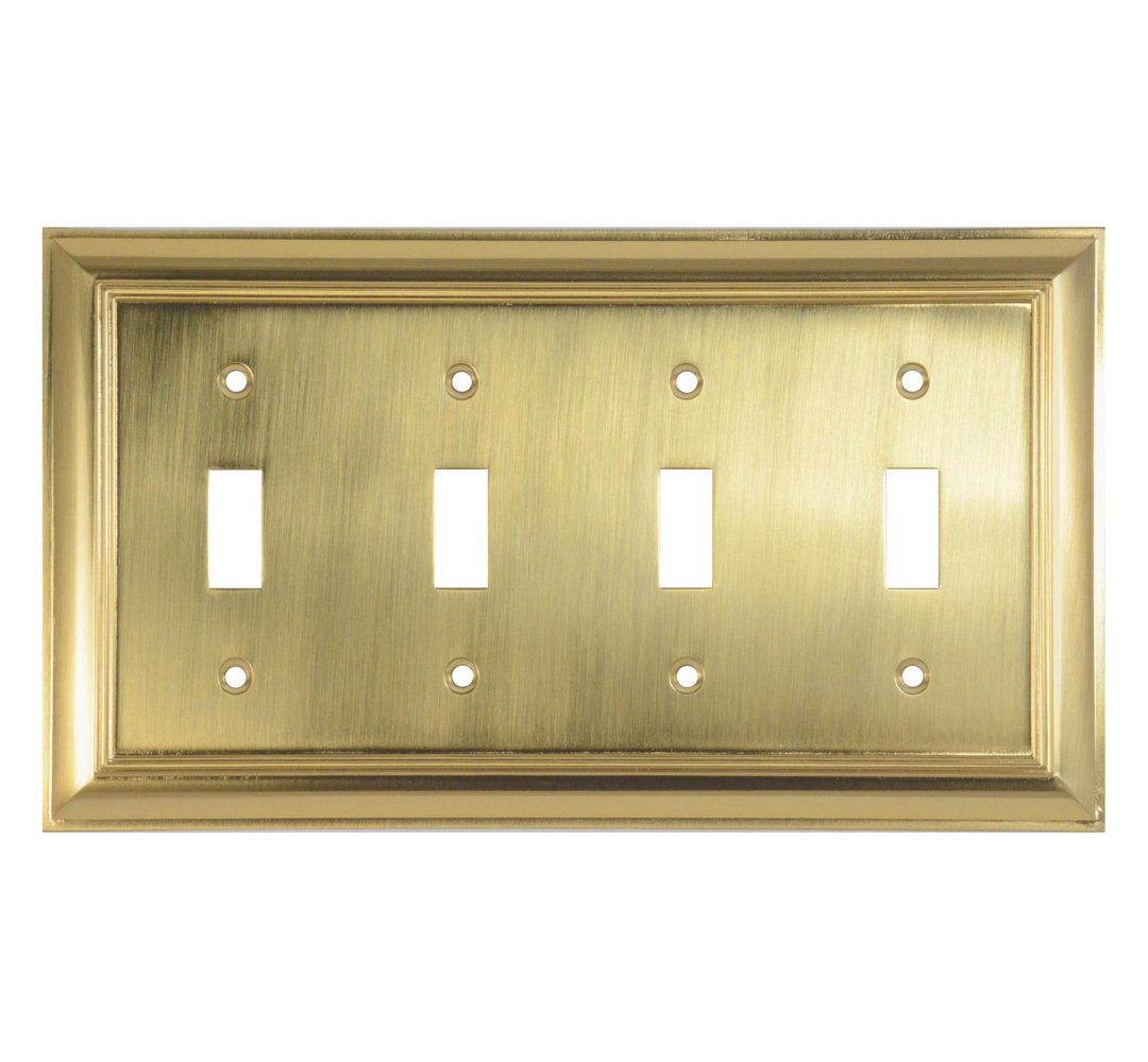 Impressions 4 - Gang Toggle Light Switch Standard Wall Plate CKP 
