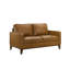 Caliah 59'' Leather Square Arm Loveseat, Caramel