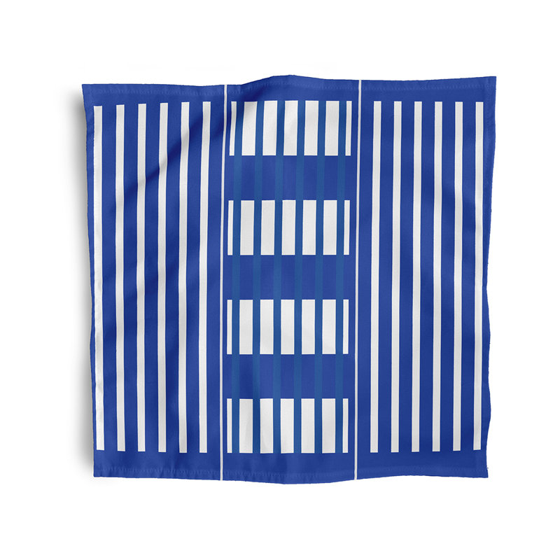Hankins Polyester Striped Square Napkin, Blue