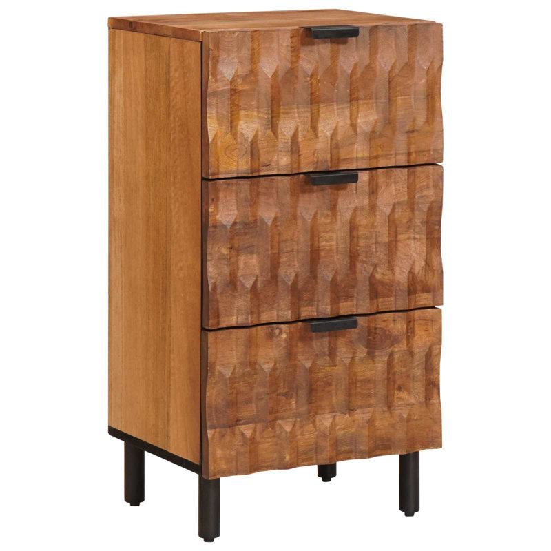 40cm W Chest of Drawers, Black/Acacia Brown 