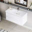 Lavabo de meuble-lavabo 42 po. Armoire. Comptoir en résine. Fermeture douce. Tiroirs à fermeture éclair blanc brillant. Mobilier