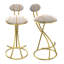Tabourets de bar modernes rembourrés en forme de S (ensemble de 2)-1992243896
