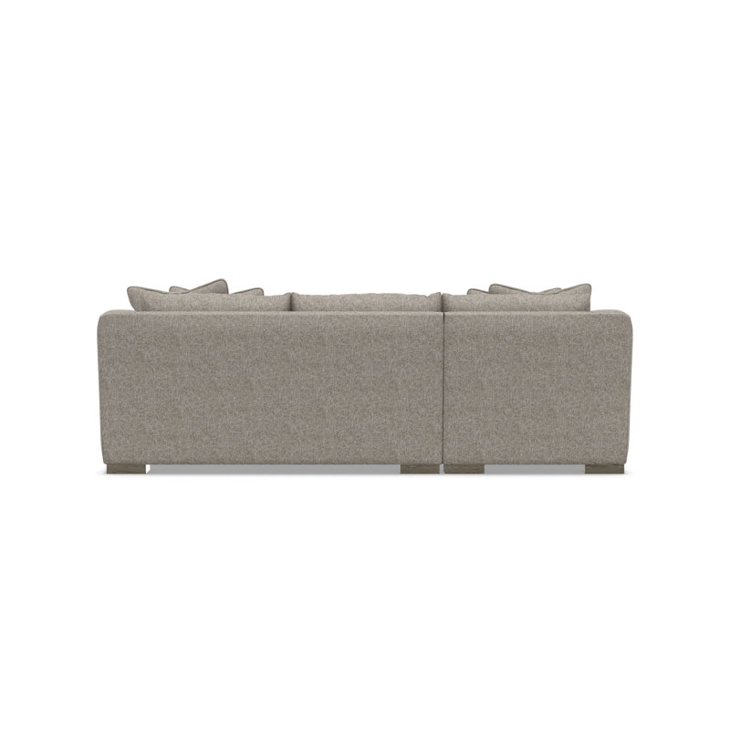 Chaise Sectional, Beige Polyester, 35" H x  105" W x 63.5" D, Left Hand Facing