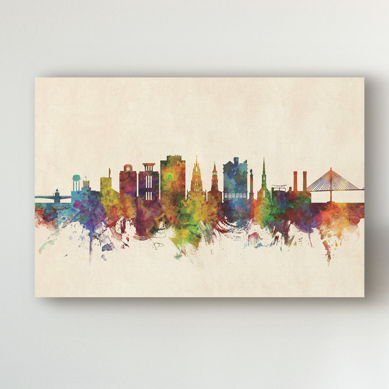« charleston south caroline horizon », impression sur toile tendue, H 16 po x l 24 po x P 2 po
