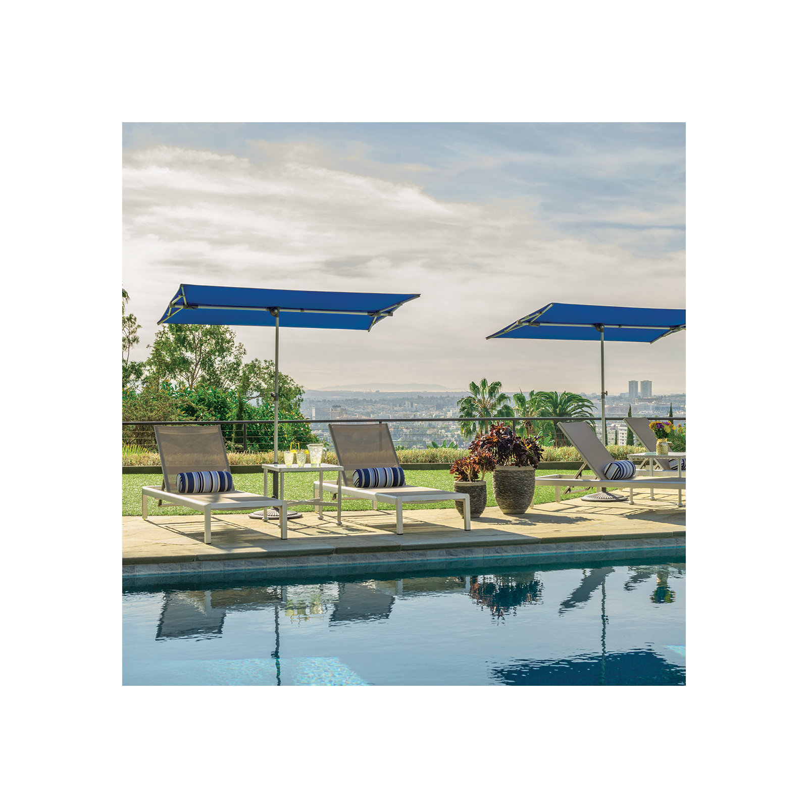 Karlson 83.6'' Outdoor Umbrella, Ocean Blue Performance