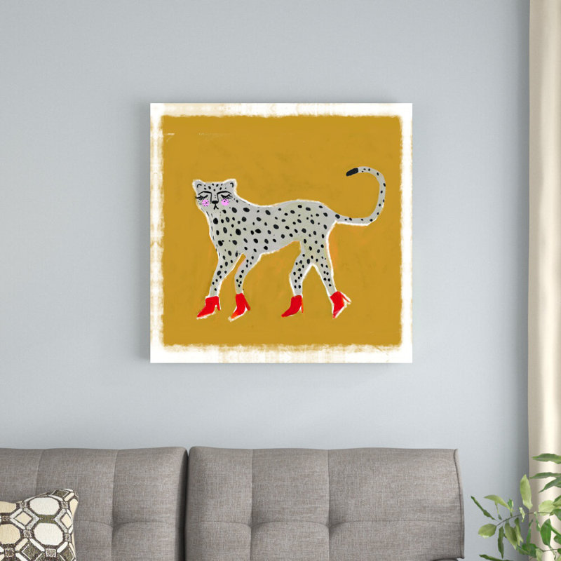 Léopard en bottes, reproduction sur toile, H 30 po x l 30 po